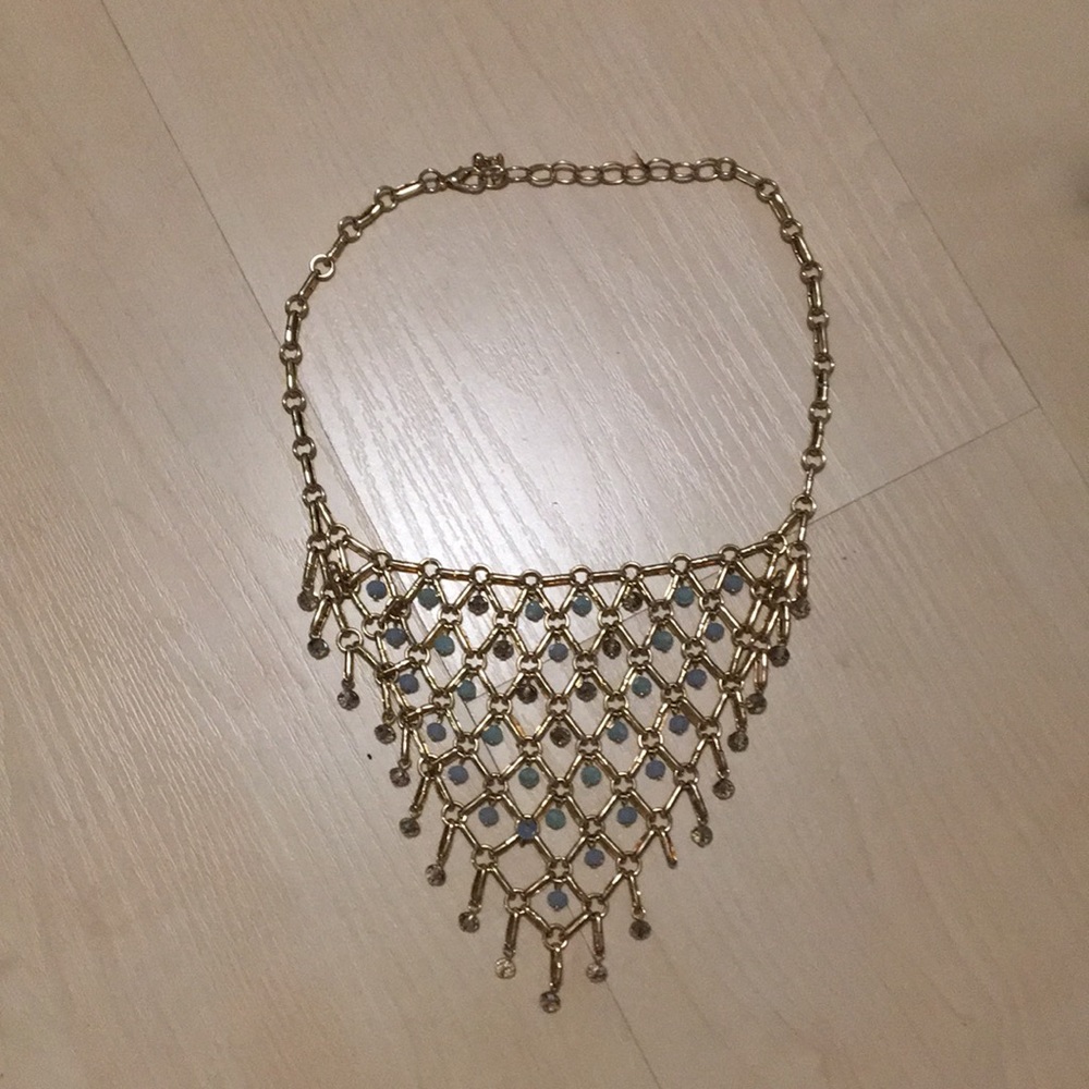Gold triangle chain necklace